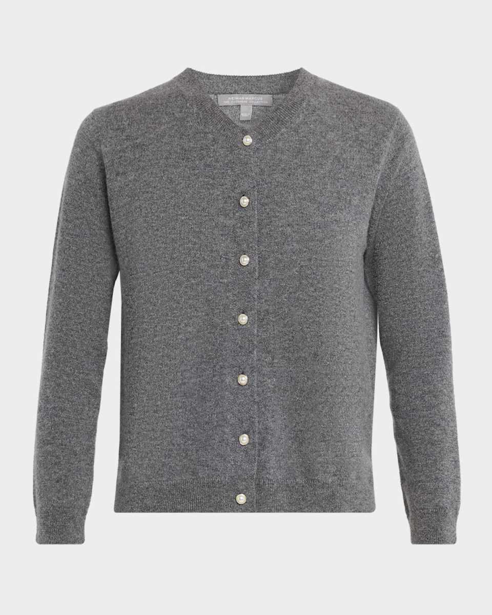 Cashmere Pearlescent Button Cardigan